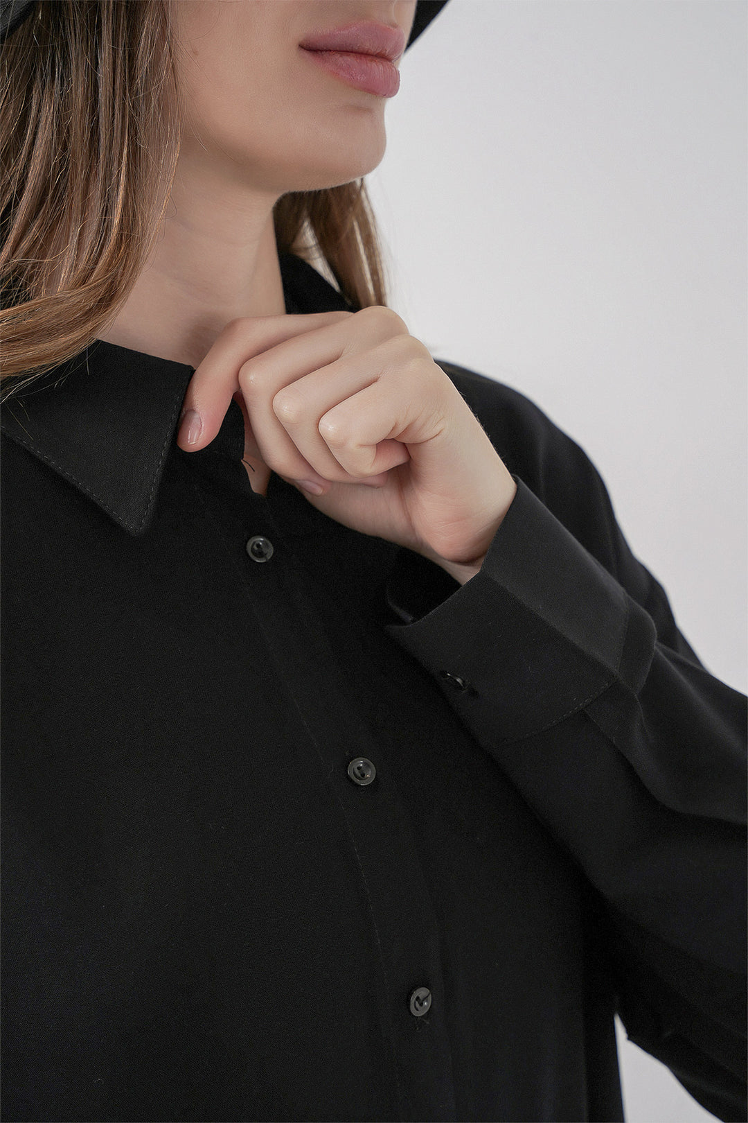 BGD Women Women's Oversize Viscose Shirt 3785 - Black - Hamm