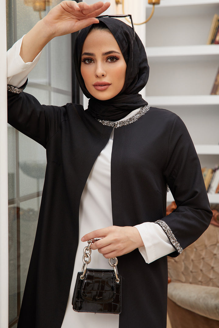ZRF بدلة نسائية ثلاث قطع مخططة بالحجر - أسود - مخزن