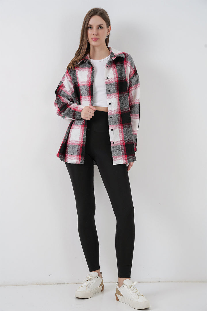 BGD Women Woman Plaid Pattern Oversized Lumberjack Shirt 3854 Terracotta - Galapagar