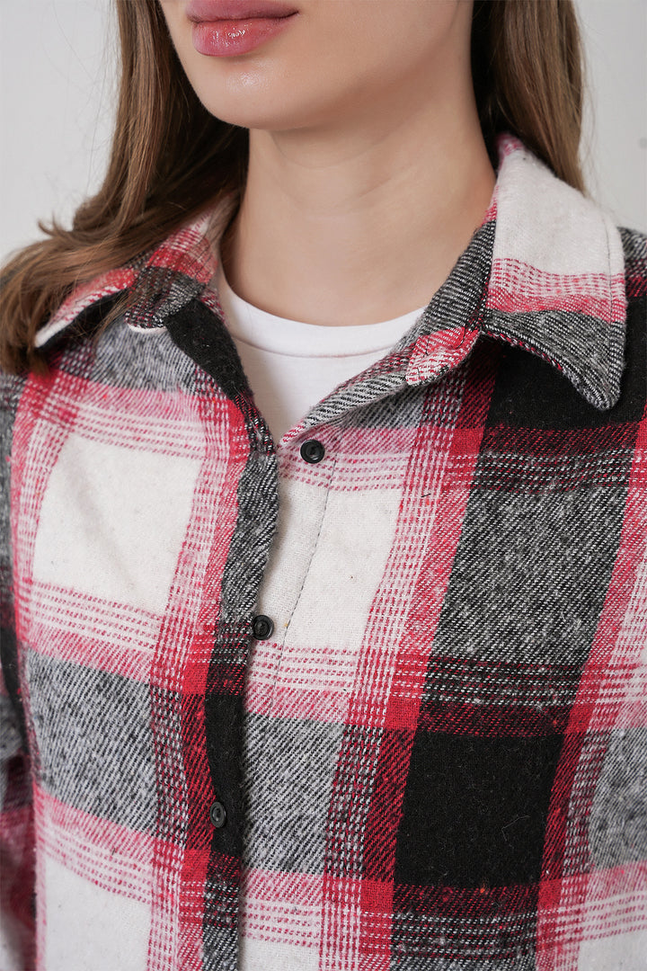 BGD Women Woman Plaid Pattern Oversized Lumberjack Shirt 3854 Terracotta - Galapagar