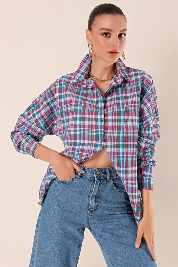 BGD Women Oversize Long Basic Shirt - A. Brick - Avondale