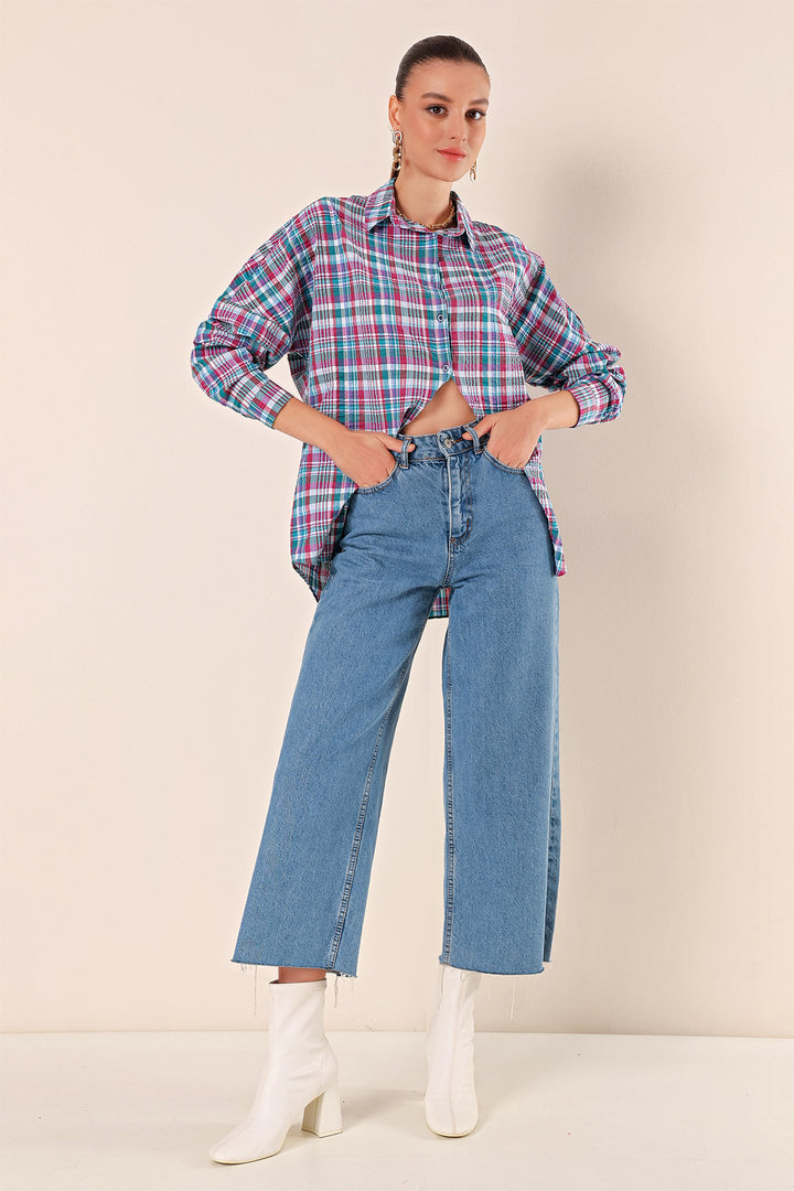 BGD Women Oversize Long Basic Shirt - A. Brick - Avondale