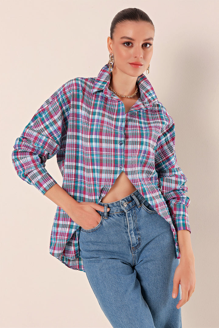 BGD Women Oversize Long Basic Shirt - A. Brick - Avondale