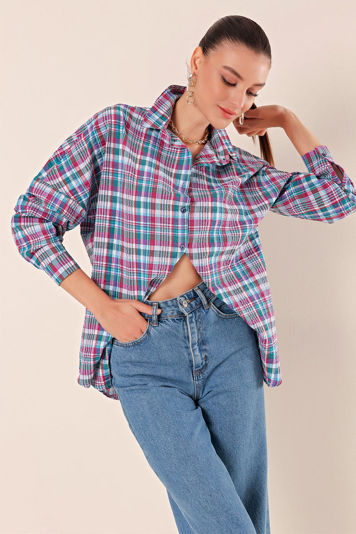 BGD Women Oversize Long Basic Shirt - A. Brick - Avondale