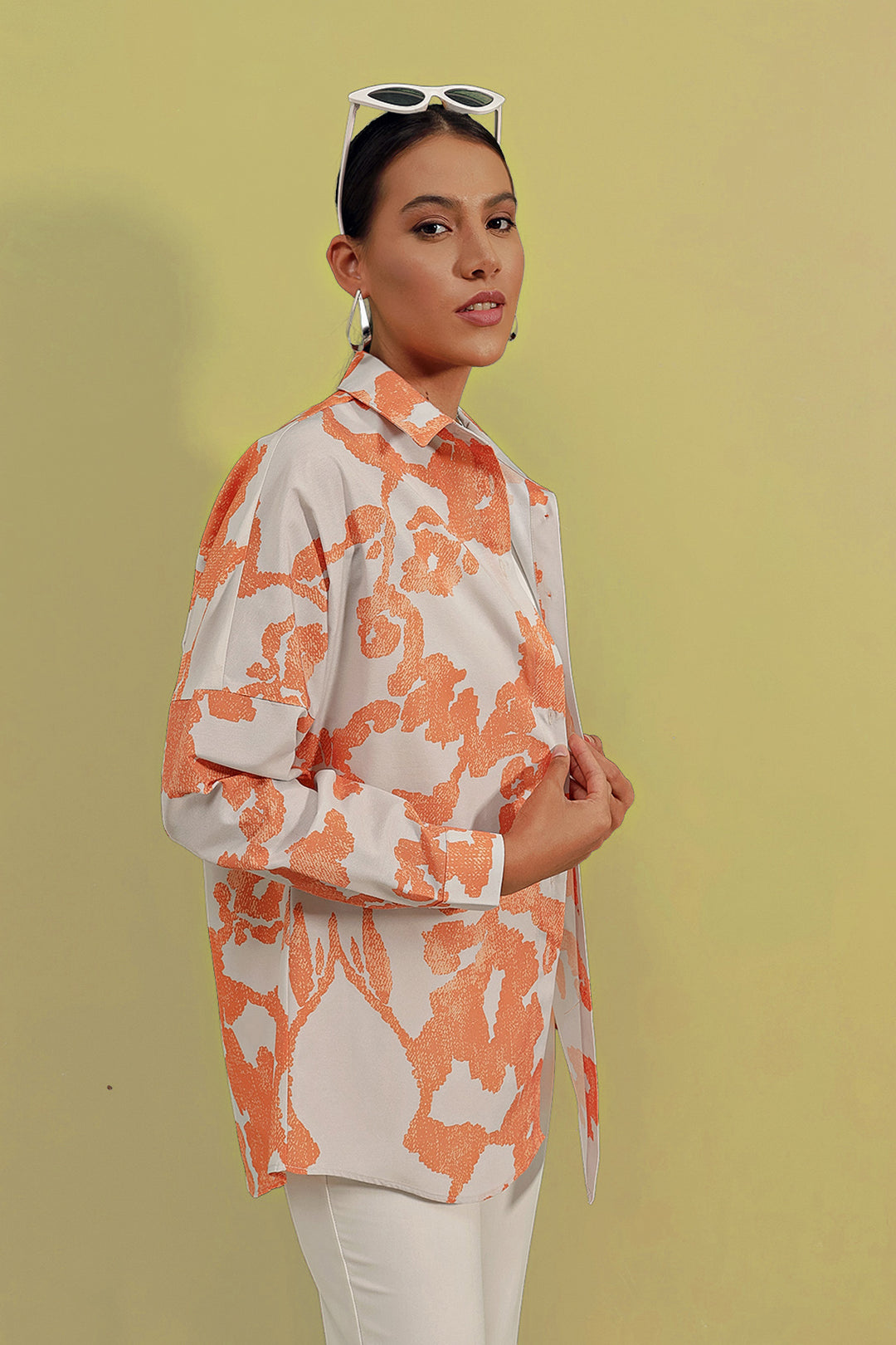 BGD Women Oversize Long Basic Shirt - Dark Orange - Avondale