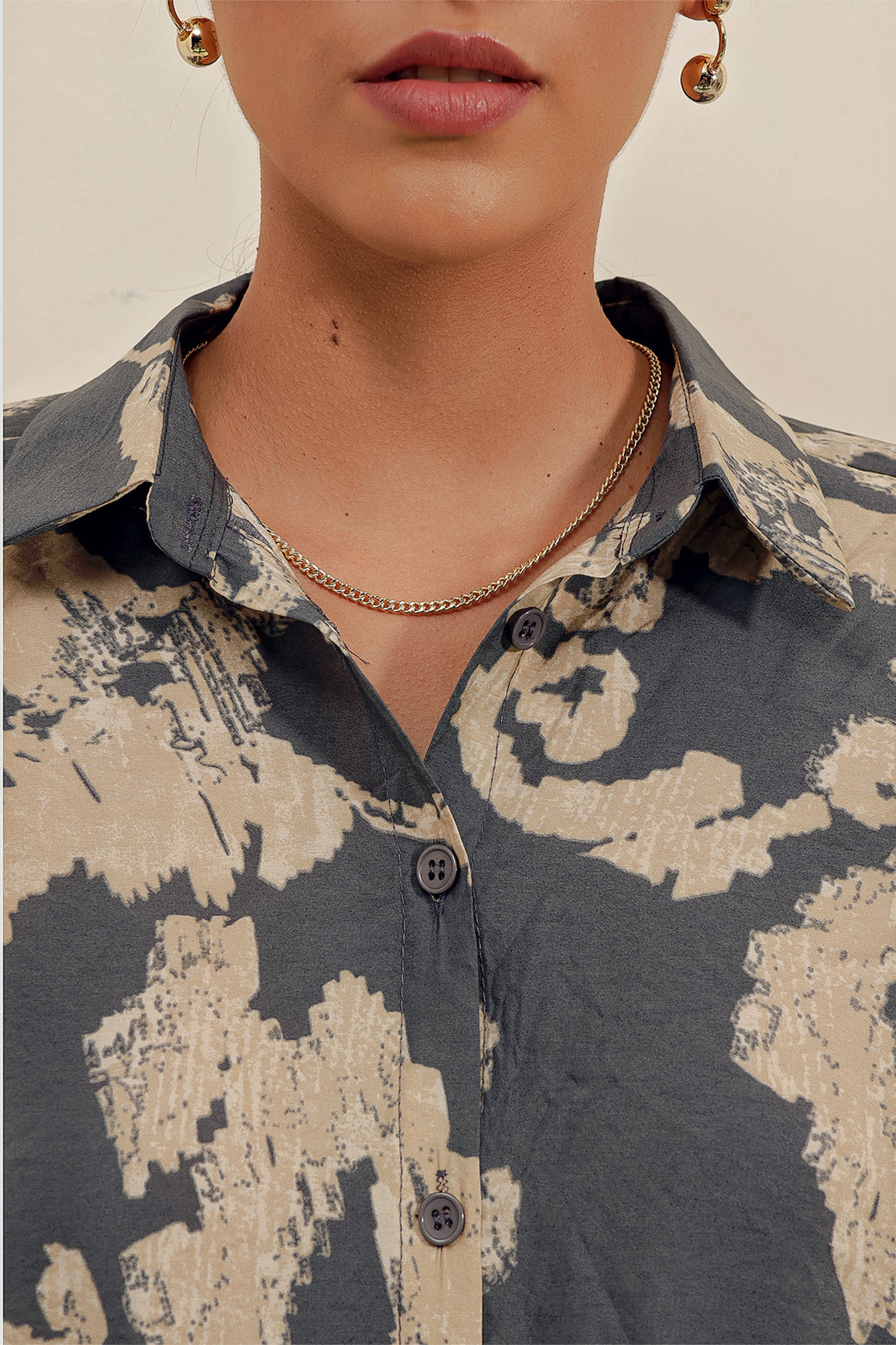 BGD Women Oversize Long Basic Shirt - V. Anthracite - Avondale