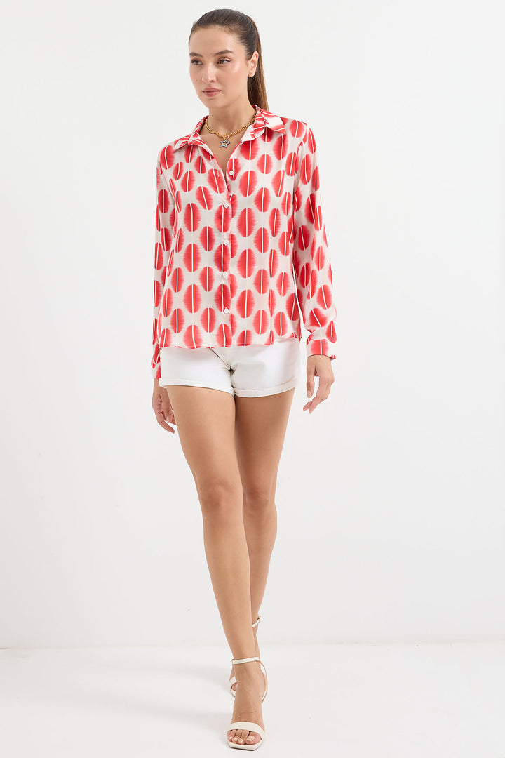 BGD Women Lightweight Satin Shirt - Burgundy - Avondale