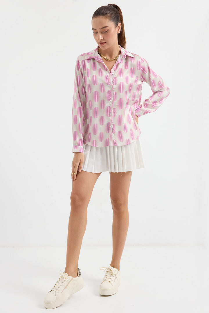 BGD Women Lightweight Satin Shirt - Baby Pink - Avondale