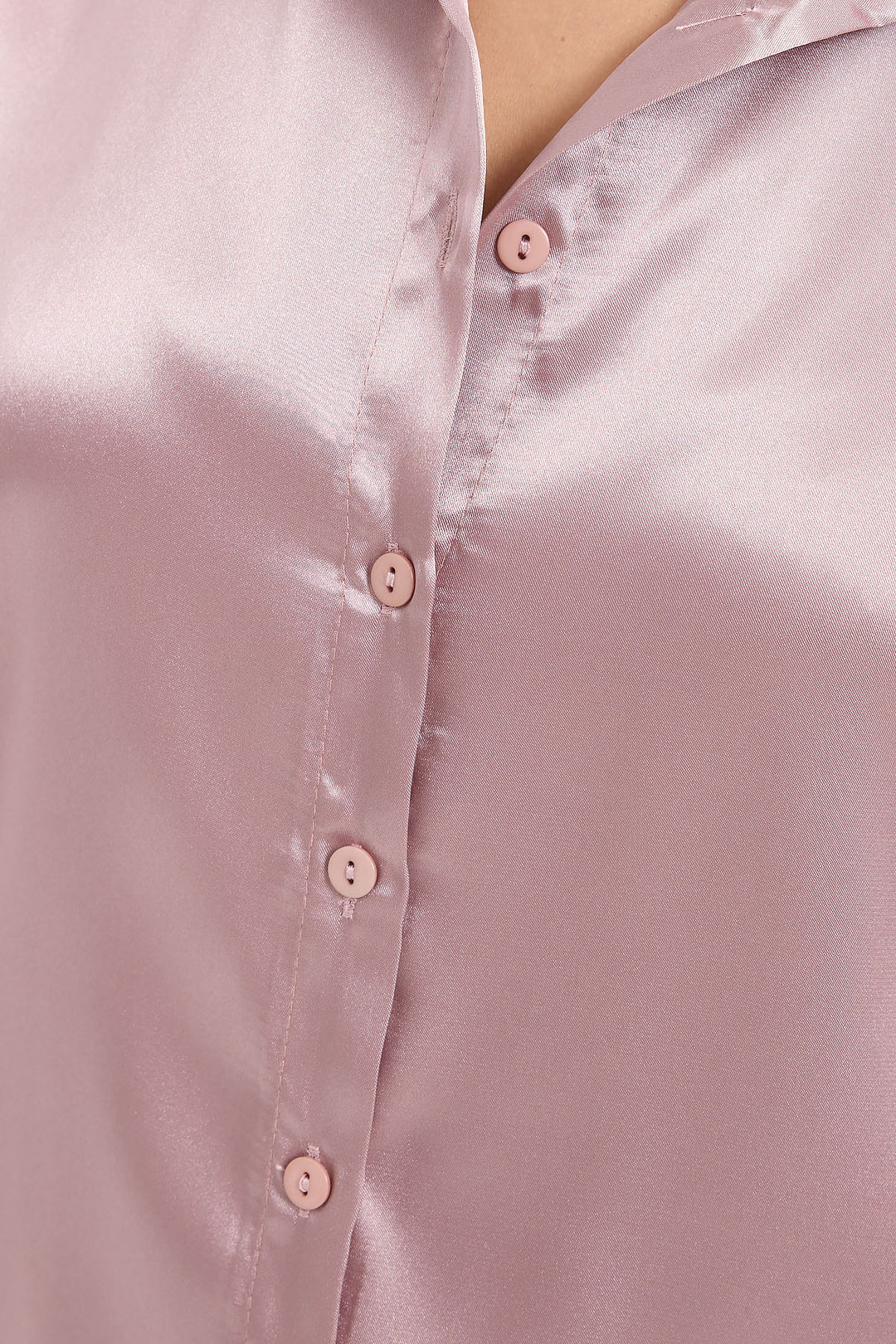 BGD Women Lightweight Draped Satin Shirt - Dusty Rose - Avondale