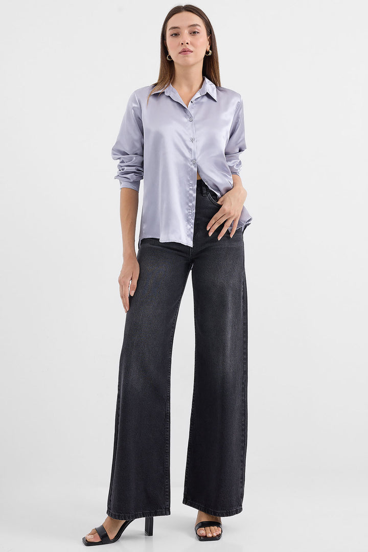 BGD Women Lightweight Satin Shirt - Lilac - Avondale