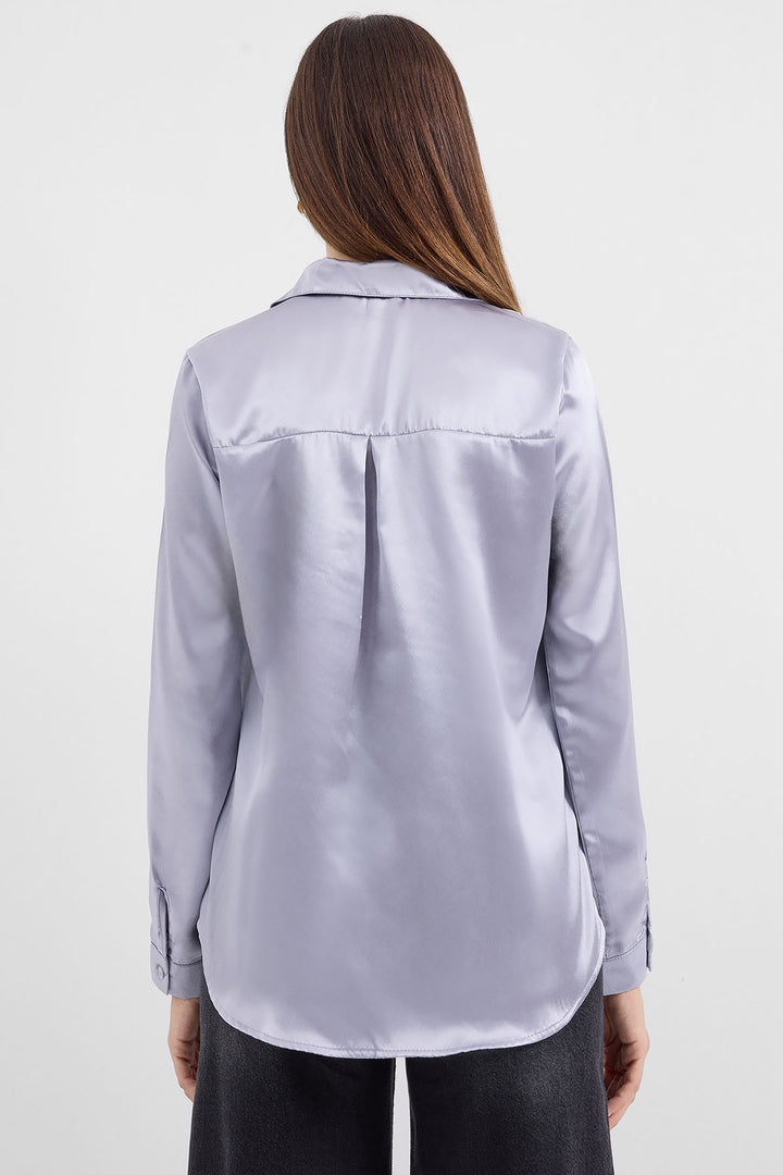 BGD Women Lightweight Satin Shirt - Lilac - Avondale