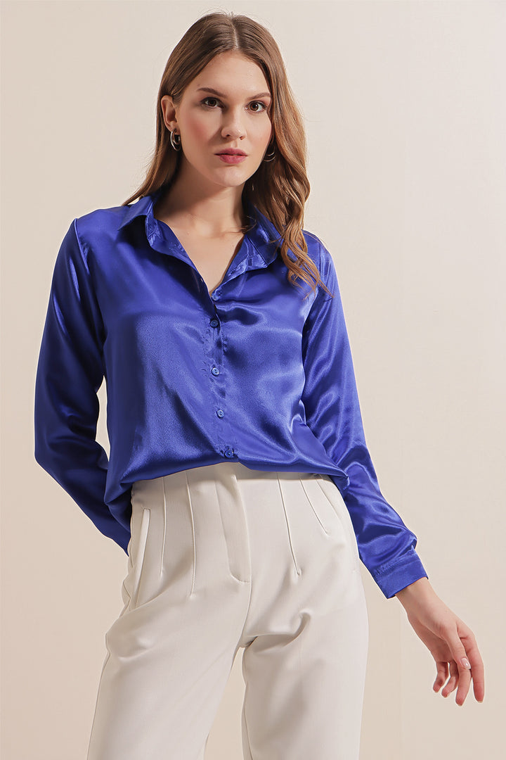BGD Women Lightweight Draped Satin Shirt - Saks - Avondale
