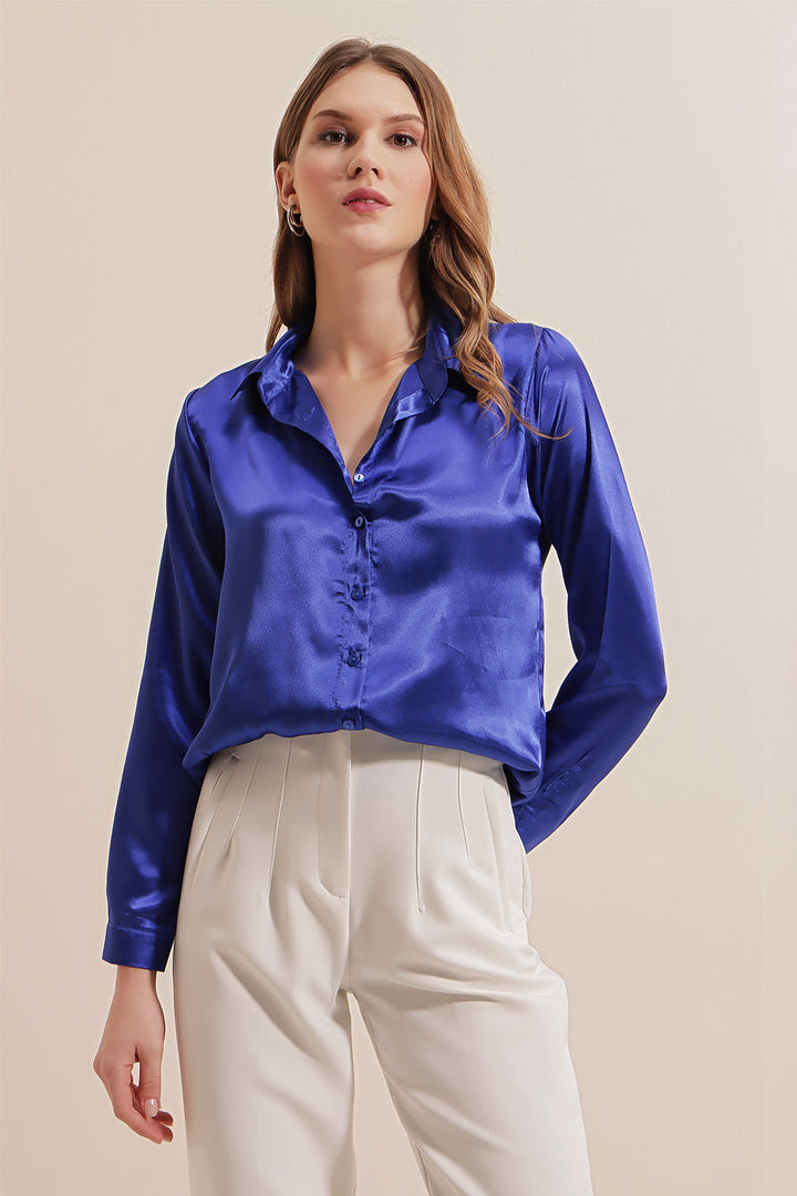BGD Women Lightweight Draped Satin Shirt - Saks - Avondale
