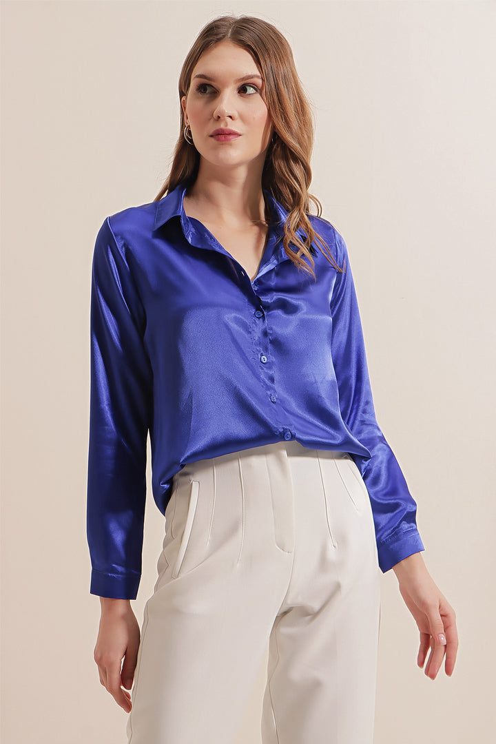BGD Women Lightweight Draped Satin Shirt - Saks - Avondale