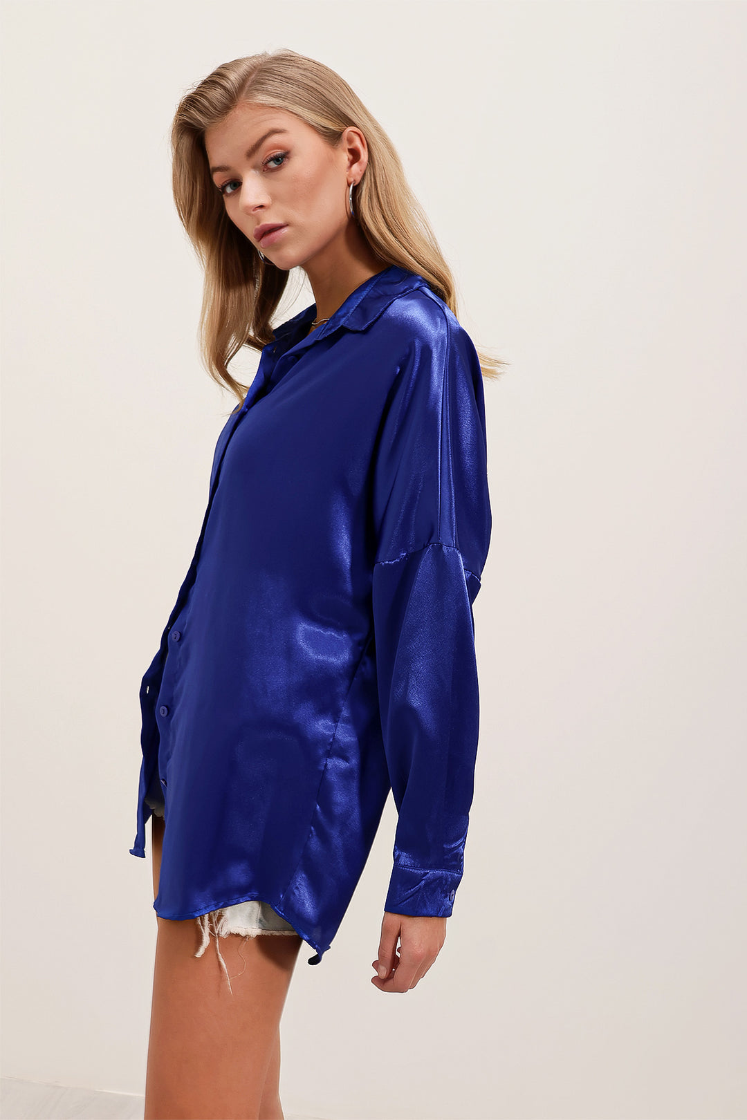 BGD Women Oversized Satin Shirt - Saks - Avondale