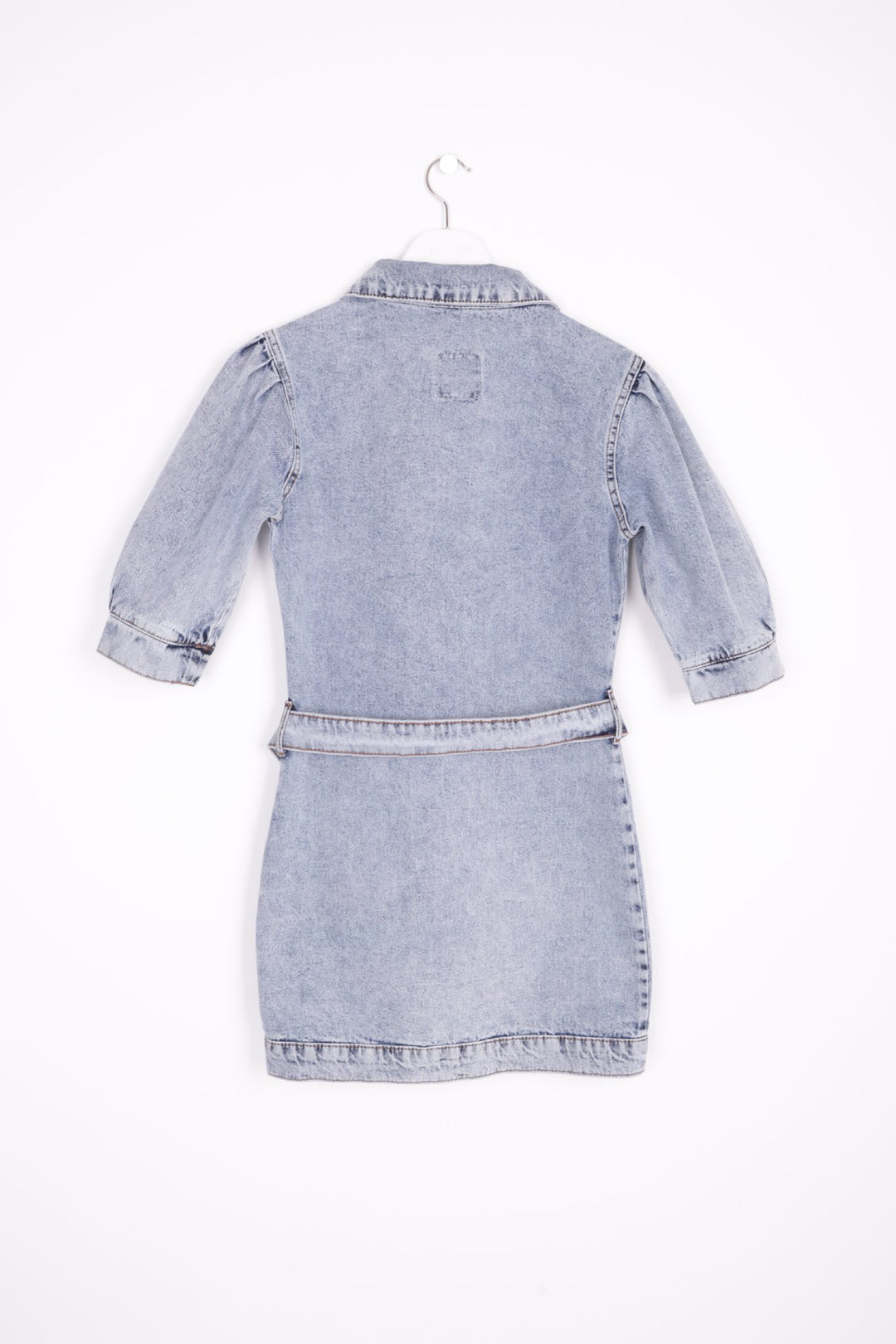 XLJ Balloon Arm Denim Dress with Denim Belt Mixed - Chemnitz