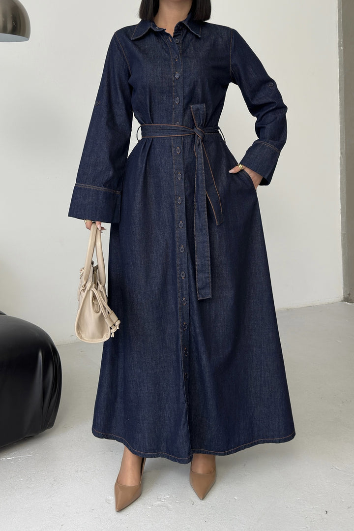 XLJ Buttoned Long Denim Dress - Dún Dealgan