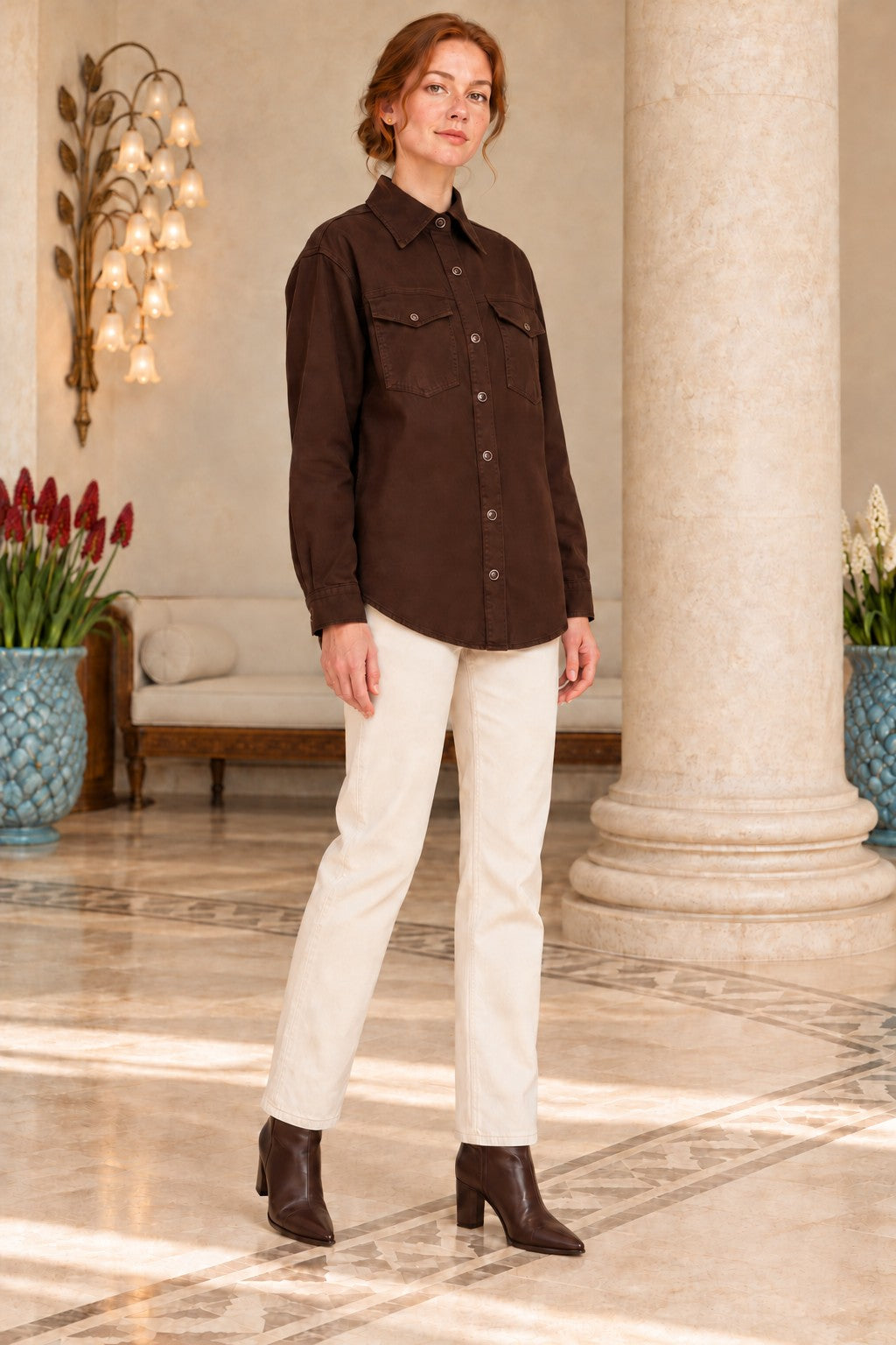 XLJ Denim Shirt with Snap Buttons - Amherst