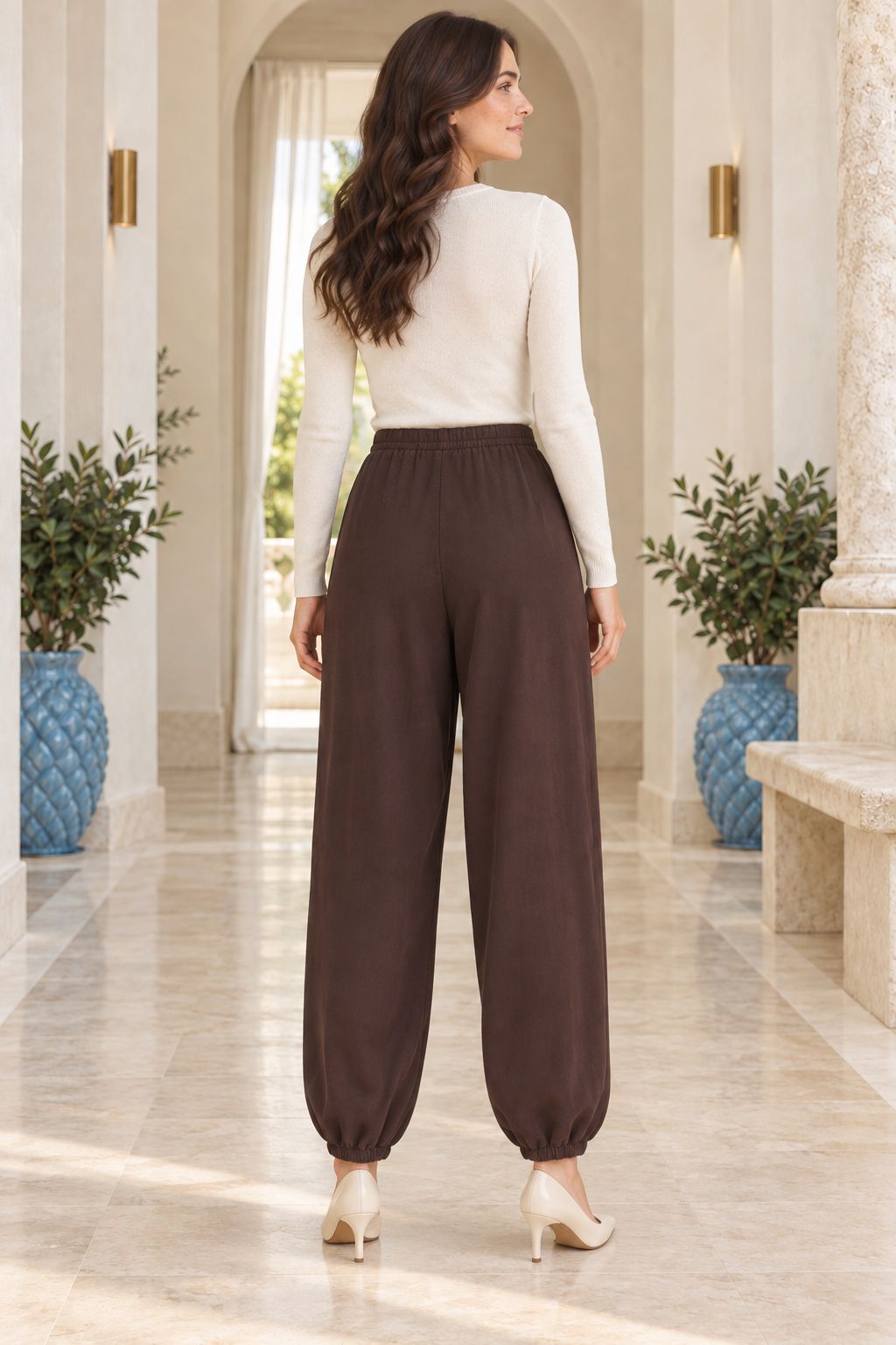 XLJ Crocheted Hem and Elastic Waist Trousers 7241 - Fribourg