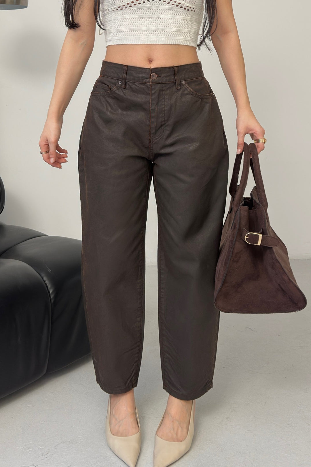 XLJ Waxed Coated Mom Pants - Hinckley
