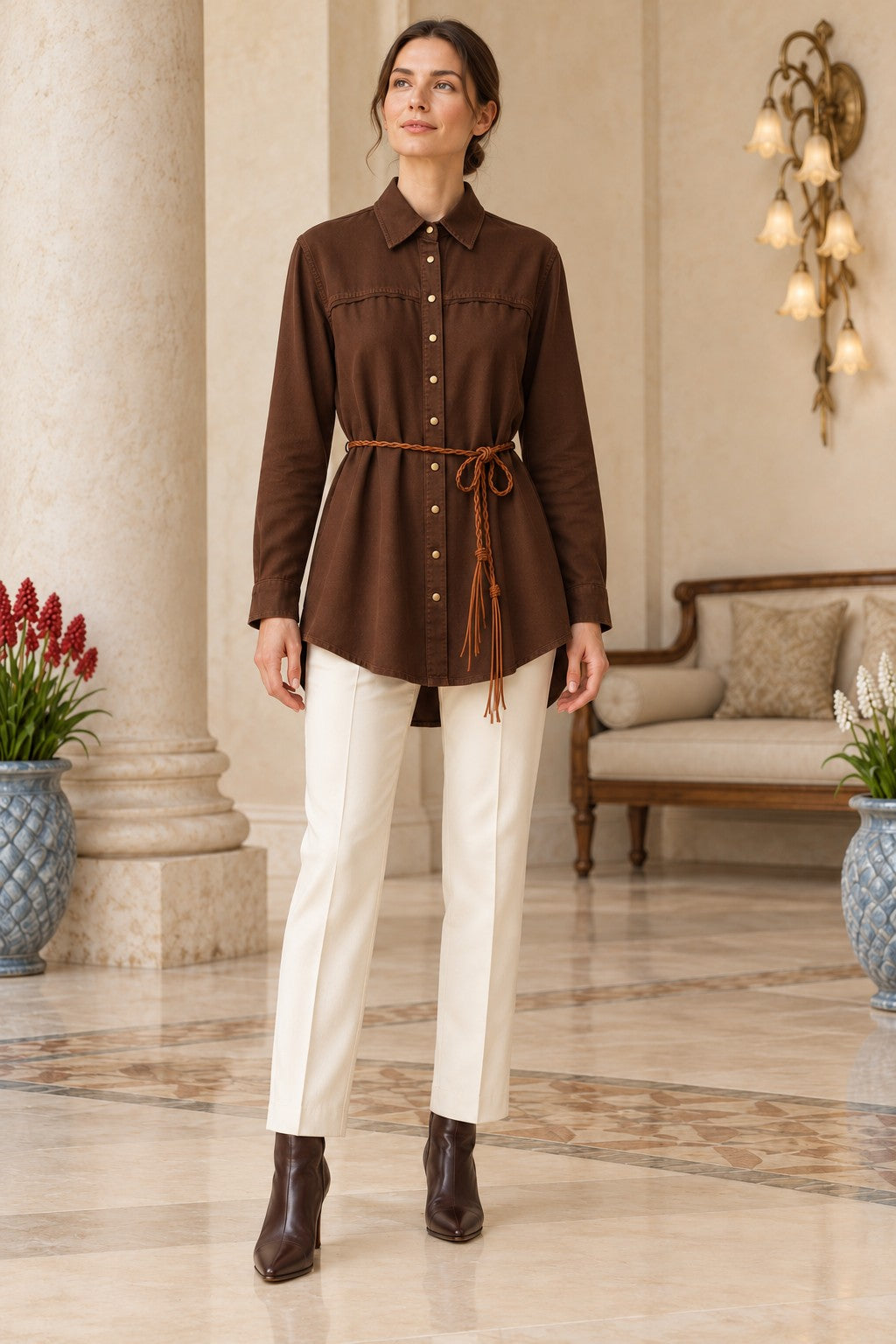 XLJ Lace Detail Button-Down Shirt 6409 - Balingen