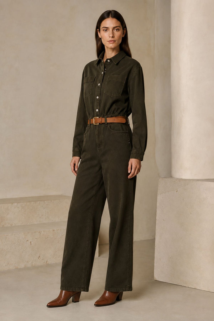 XLJ Classic Denim Jumpsuit with Elasticated Waist - Vale de Cavalos