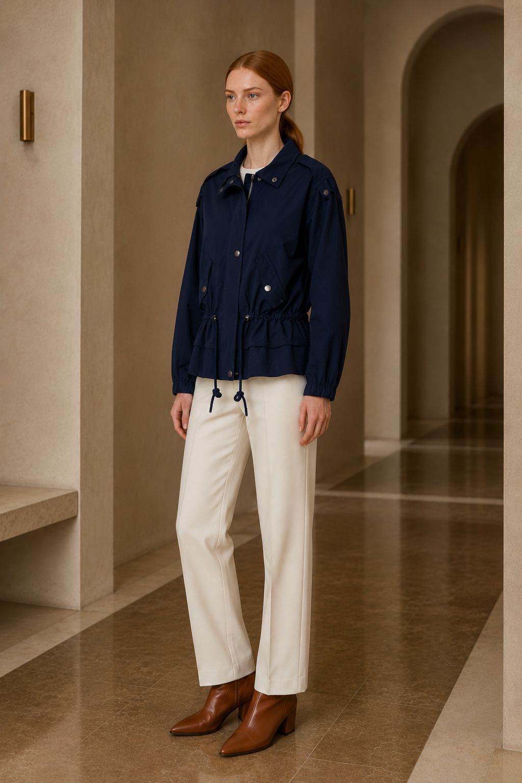 XLJ Short Raincoat with Drawstring Waist 6346 - Parma