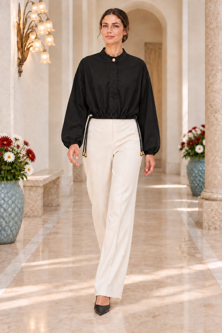 XLJ Crop Shirt with Drawstring Waist 6388 - Reggio di Calabria