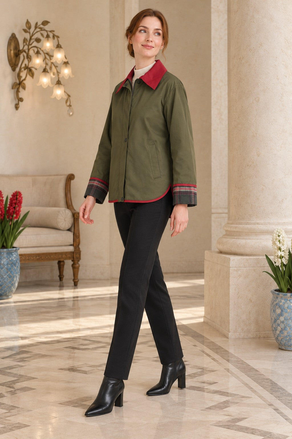 XLJ Plaid Detail Raincoat 6448 - Overland Park