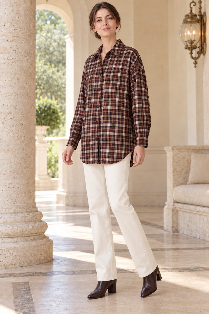XLJ Plaid Oversize Shirt 6465 - Miercurea-Ciuc