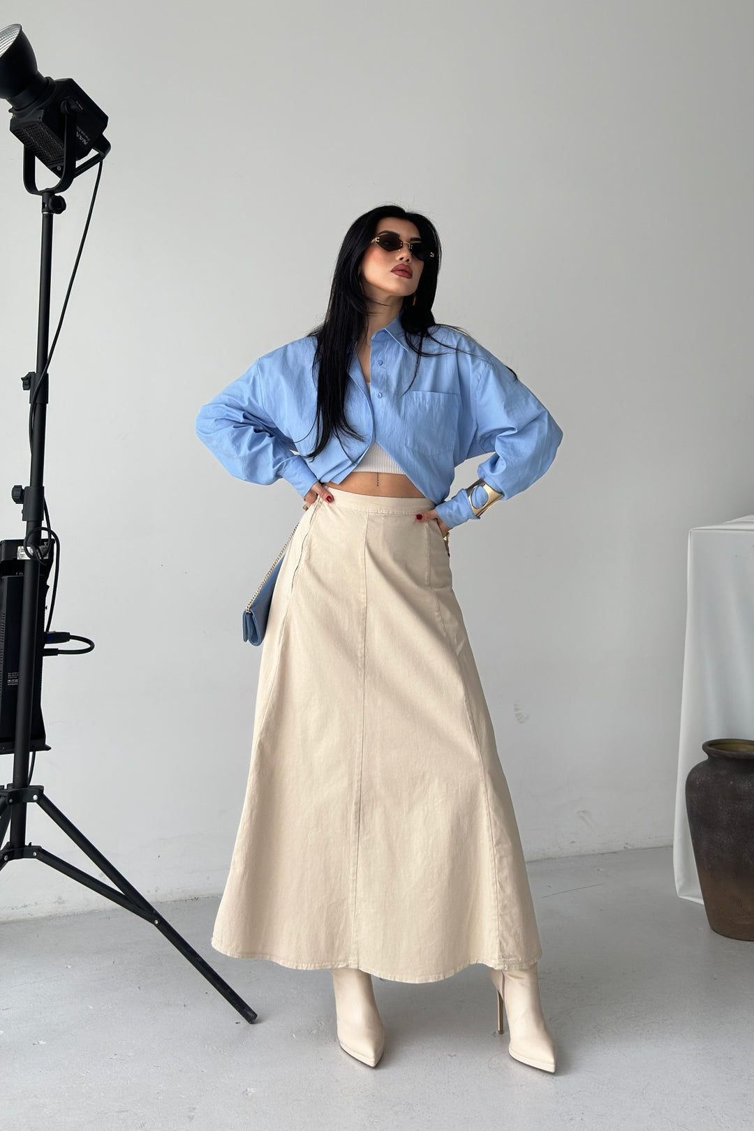 XLJ Ruffled Long Skirt with Elasticated Waist 1063 - Harlingen
