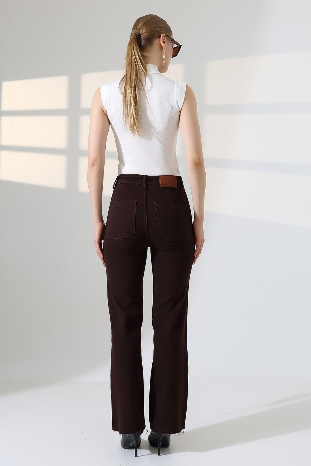 XLJ Wide Leg Palazzo Relaxed Jean with Decorative Front Pockets 1710 - Sale