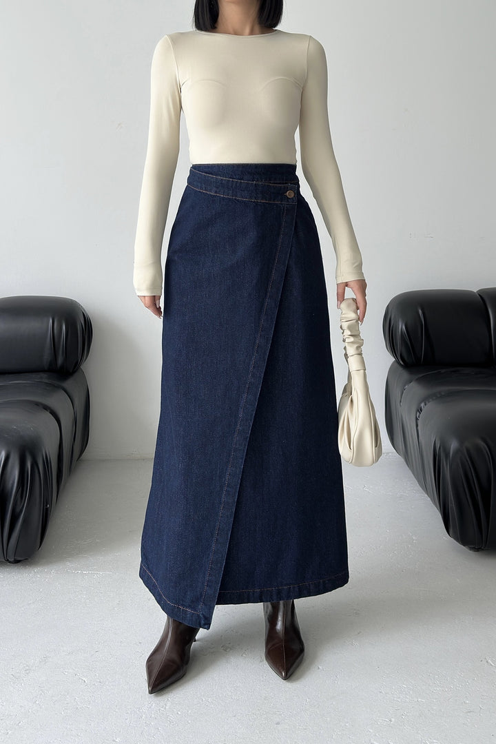 XLJ Long Denim Skirt with Flap - San Felíu de Llobregat