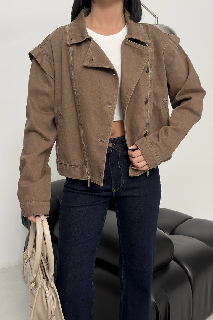 XLJ Zipper Detail Denim Jacket - Kennewick