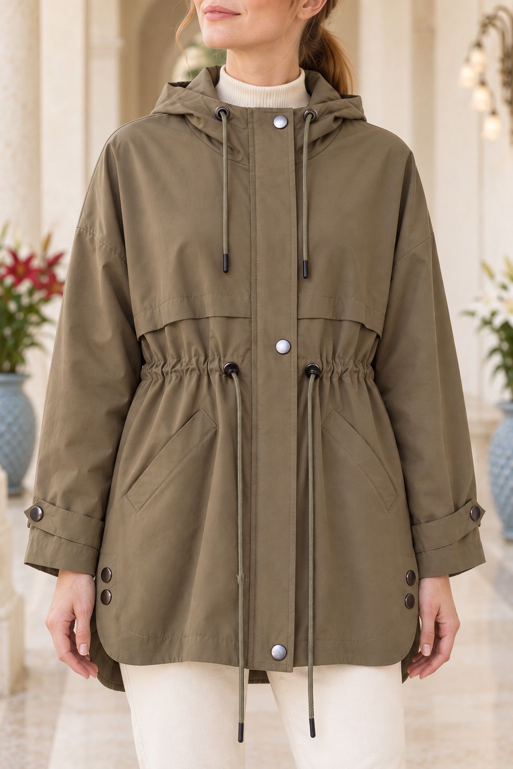 XLJ Drawstring Hooded Raincoat 6302 - Carini