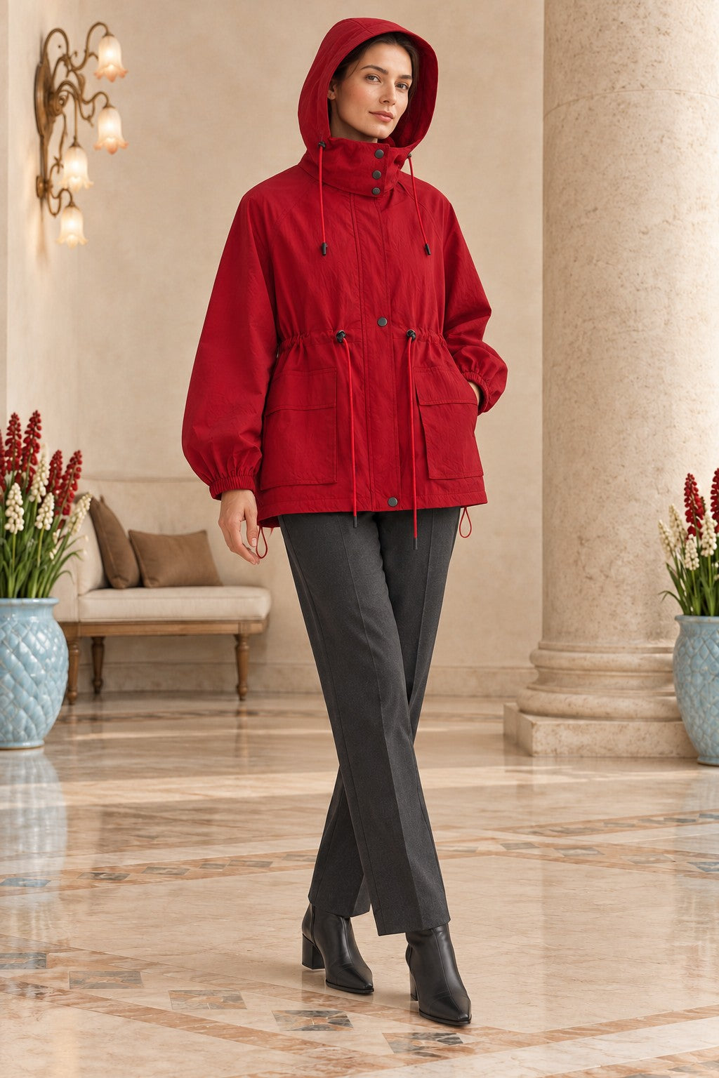 XLJ Drawstring Hooded Raincoat 6319 - League City