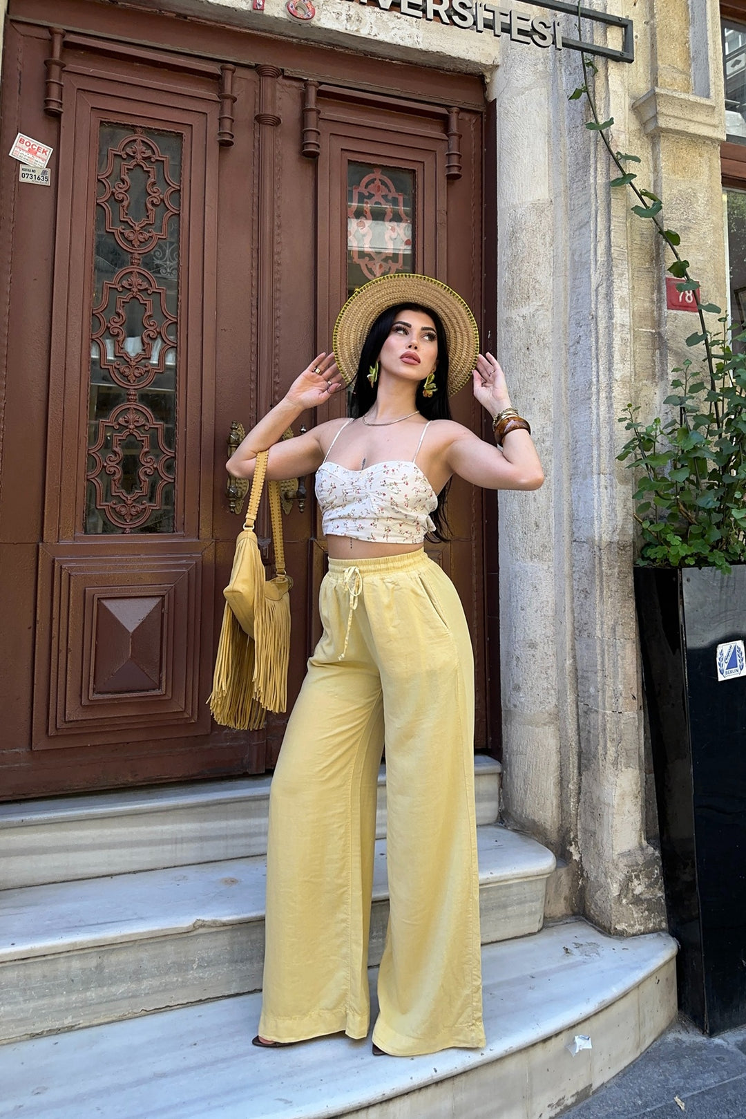 XLJ Elasticated Palazzo Trousers - Tijuana