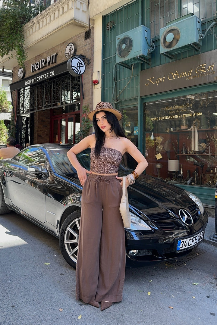 XLJ Elasticated Palazzo Trousers - Versailles