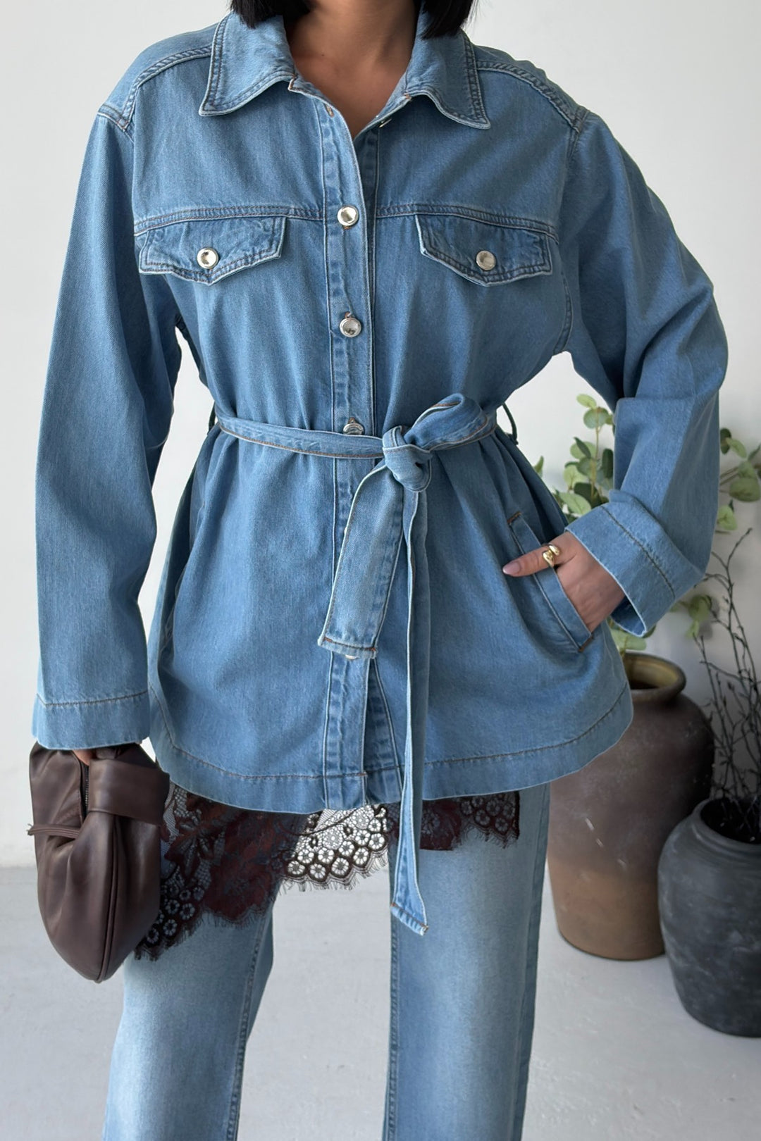 XLJ Belted Oversize Shirt - Hillsborough