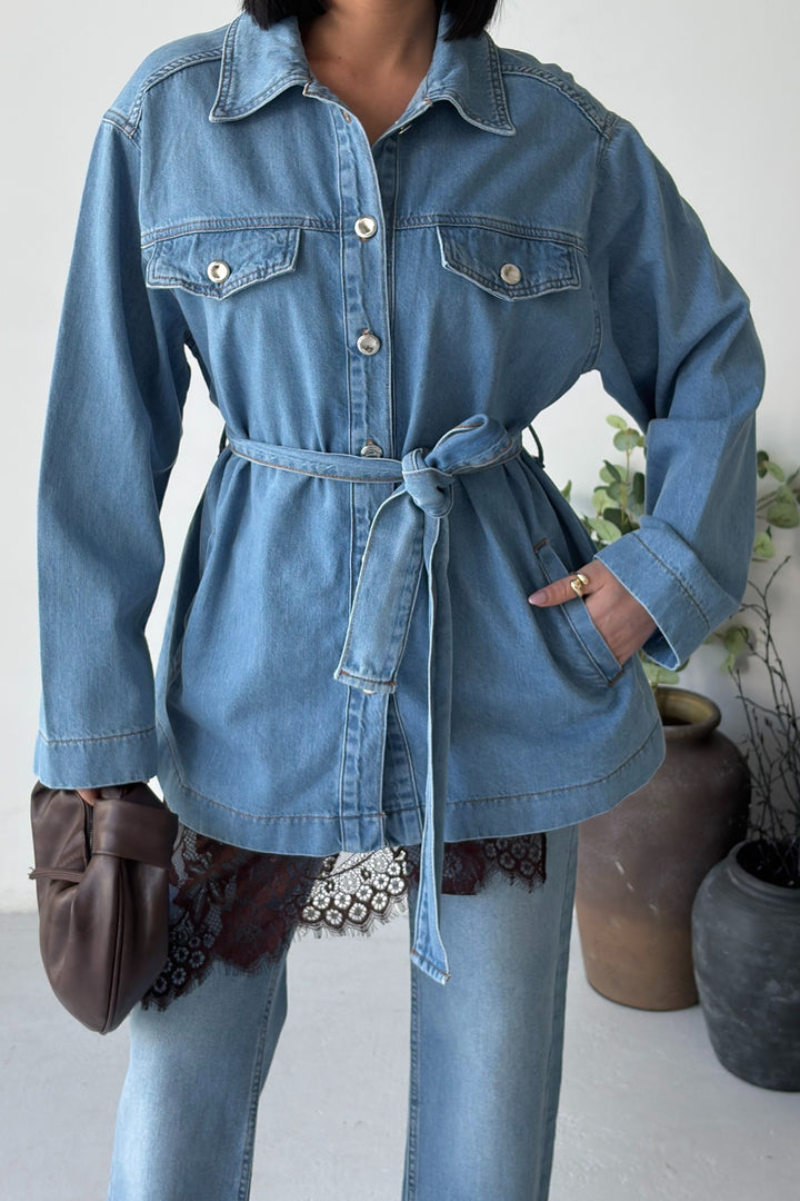 XLJ Belted Oversize Shirt - Hillsborough