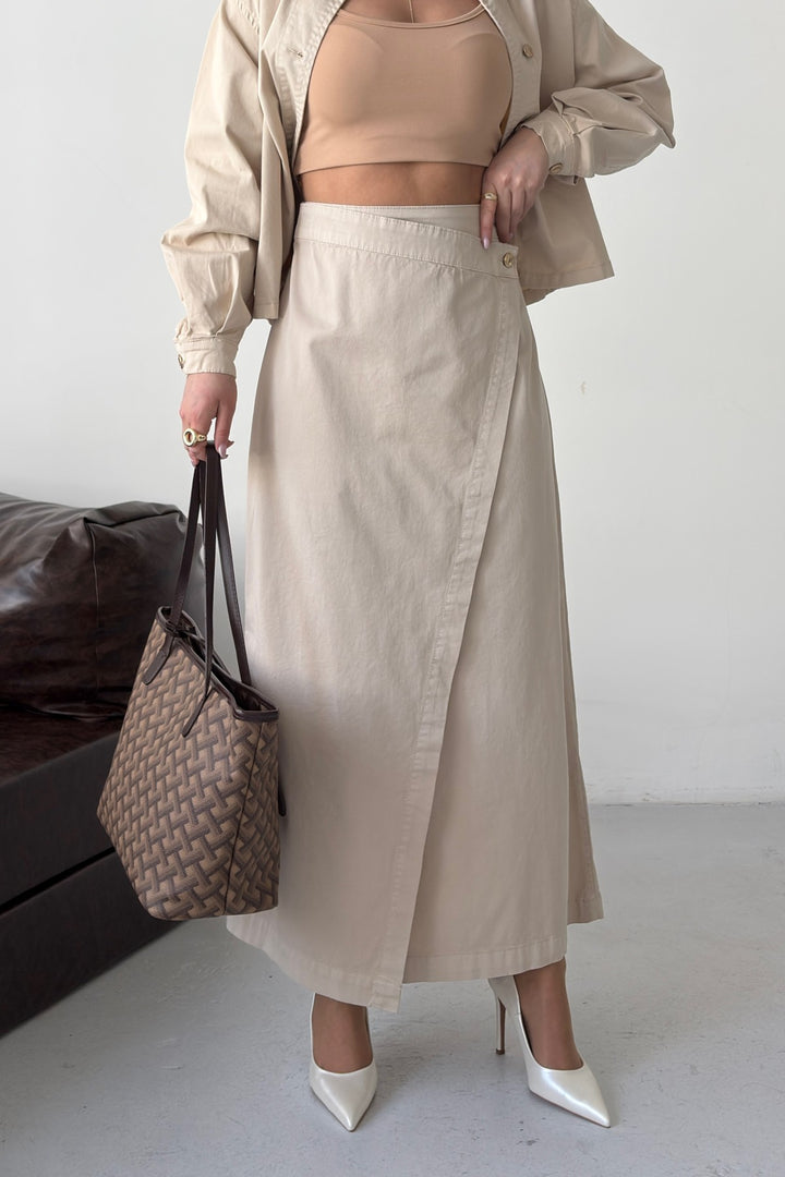 XLJ Long Denim Skirt with Flap - Tottenham
