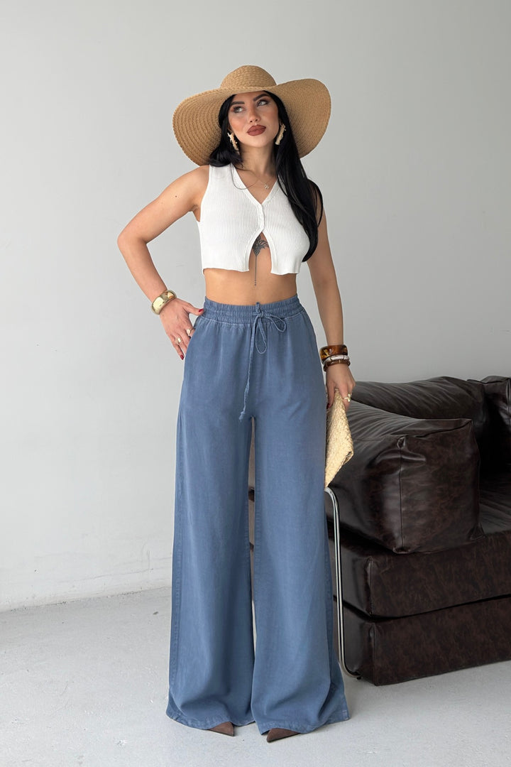 XLJ Elasticated Palazzo Trousers - Ayr