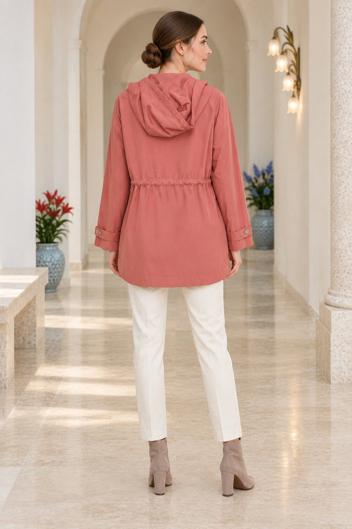 XLJ Drawstring Hooded Raincoat 6302 - Campeche