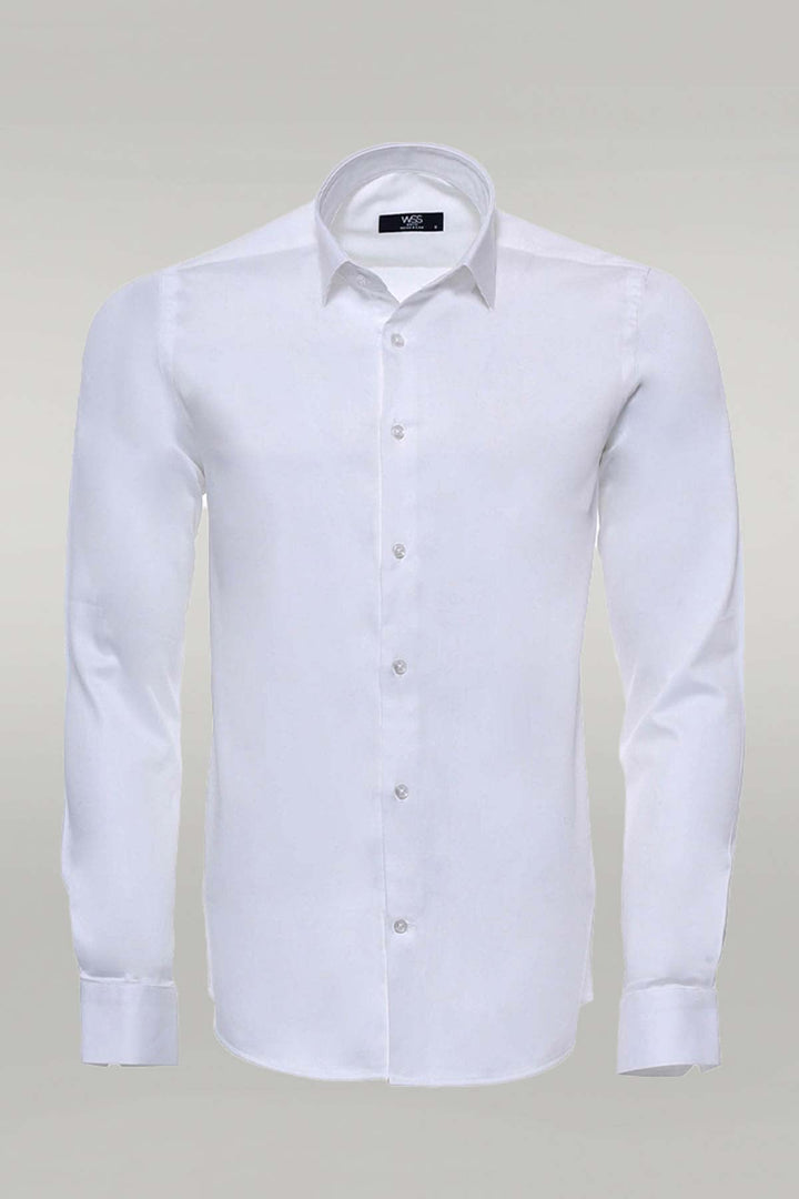 WSS Cream Long Sleeve Slim-Fit Shirt  - Billingham