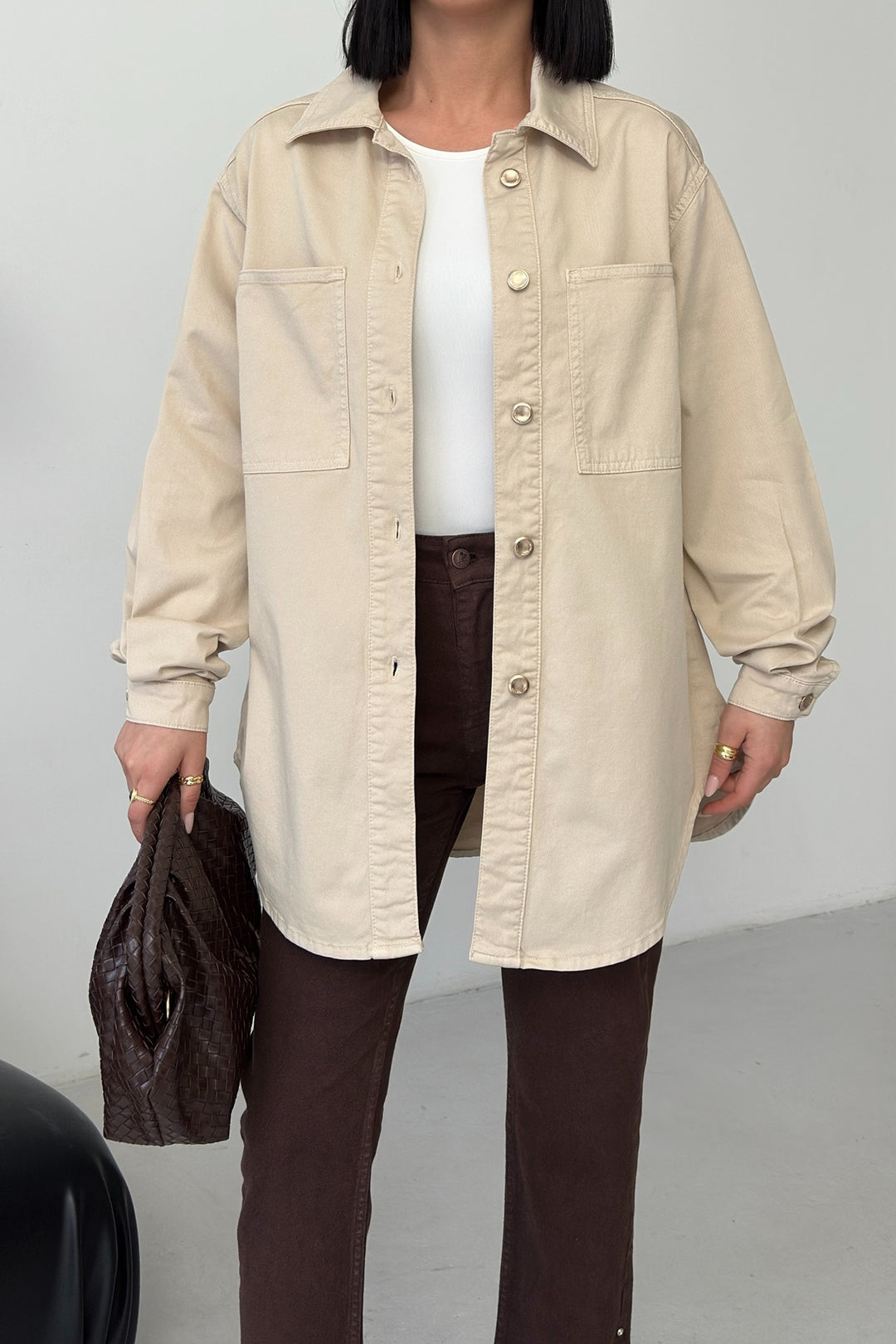 XLJ Oversize Denim Jacket with Buttons 6080 - Daugavpils