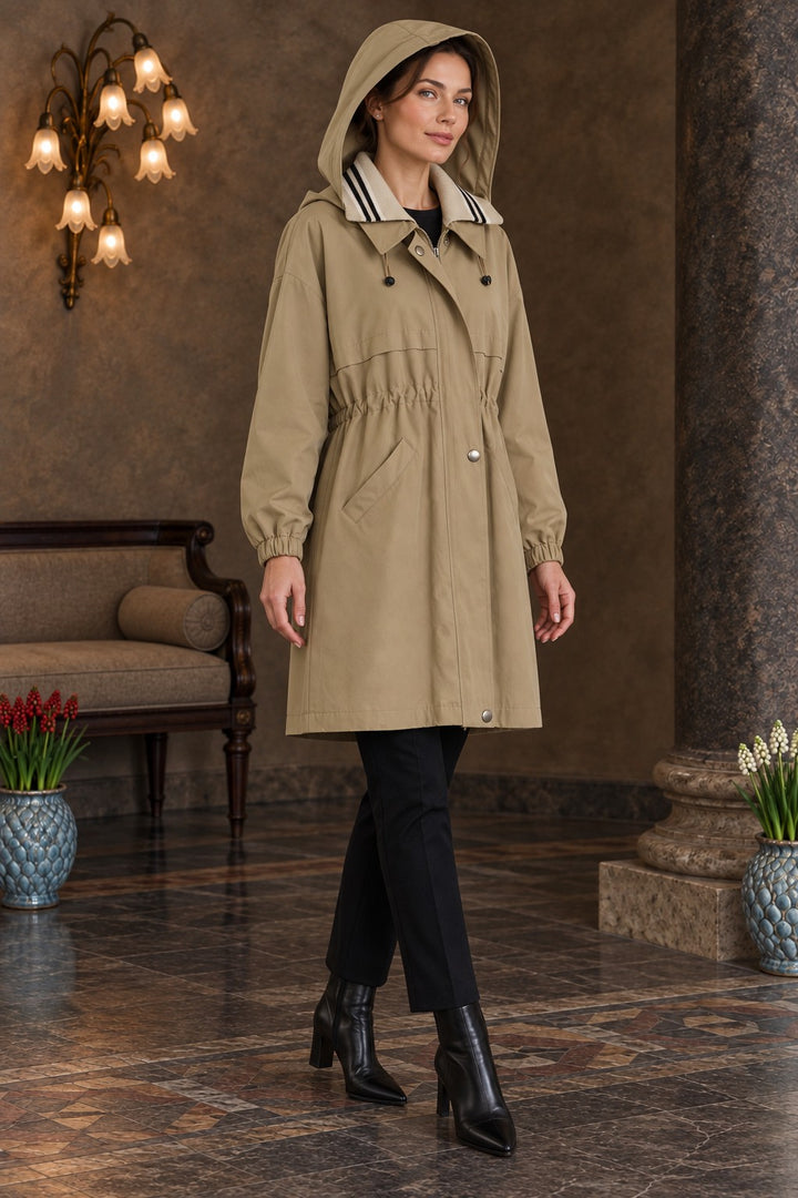 XLJ Knitted Detail Hooded Raincoat 6301 - Sahuayo de Morelos