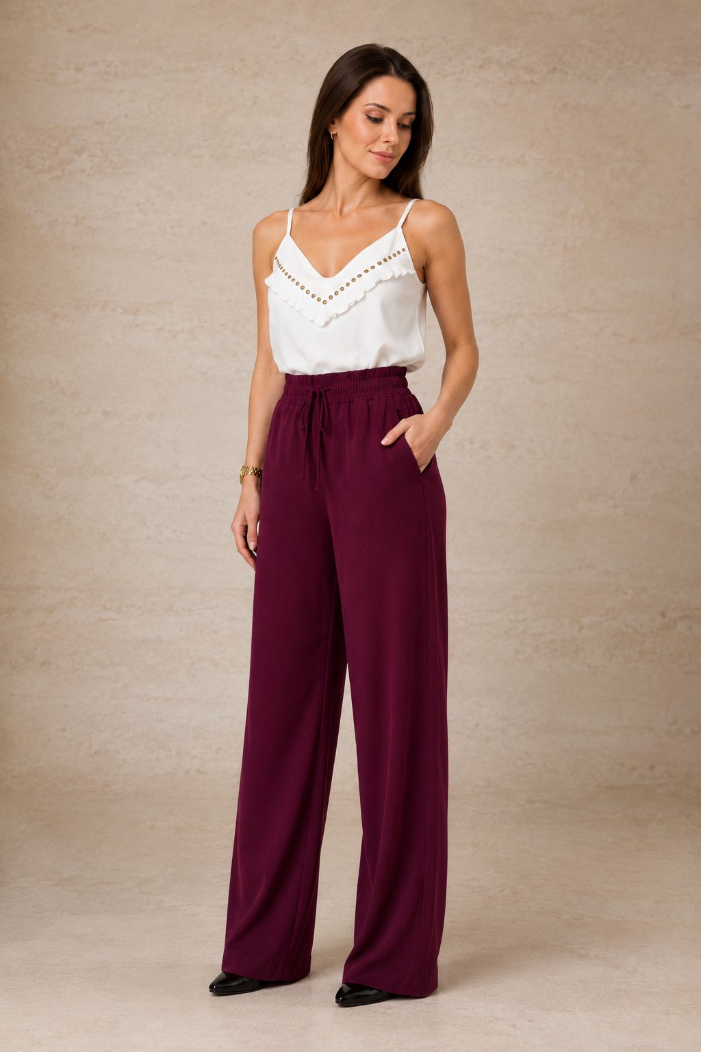 XLJ Elasticated Palazzo Trousers - San Antonio Enchisi