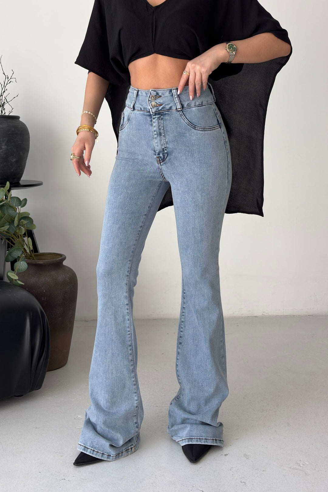 XLJ Wide Waist Jeans with Darts - Tonbridge