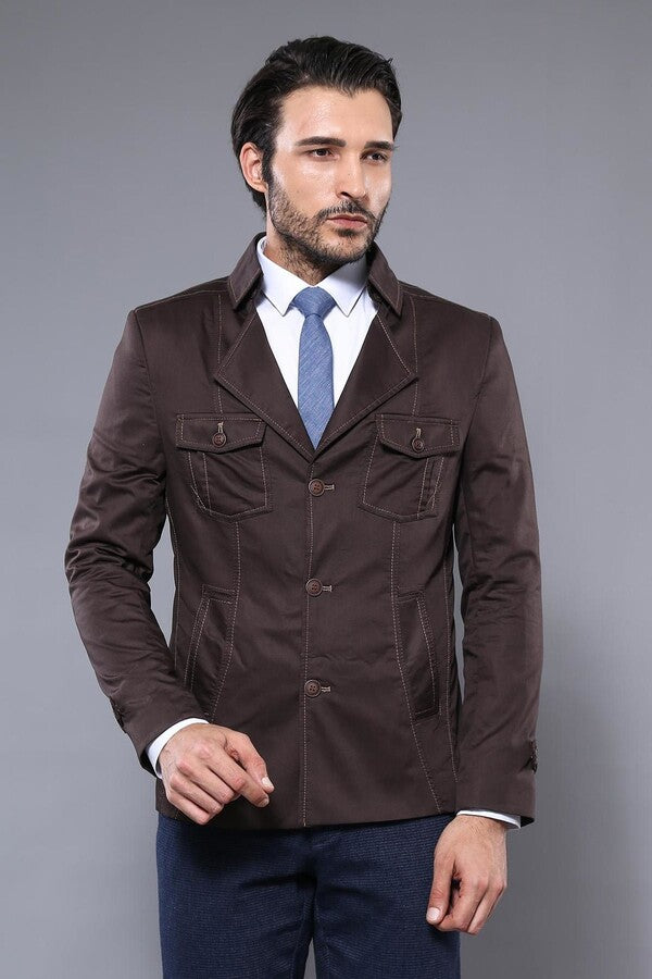 WSS 4 Buttons Brown Coat  - Southampton