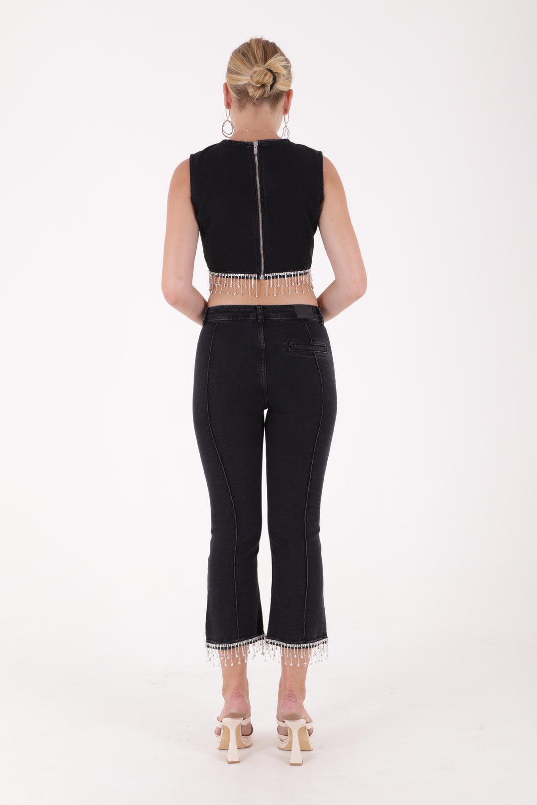 XLJ Denim Bustier with Rhinestones Ending Mixed - Kettering